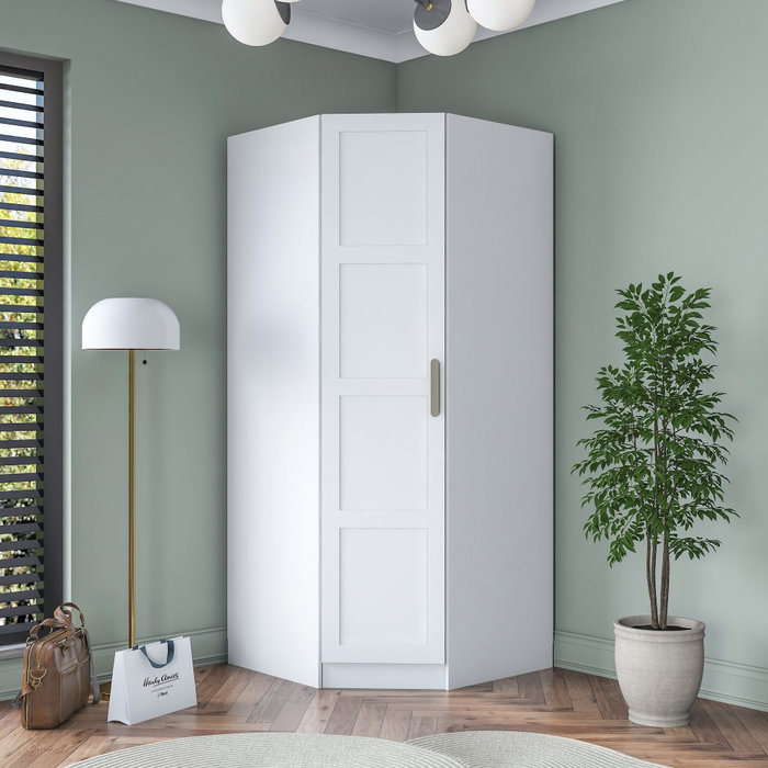 Hanah Home Armario Blanco con Estanterías Hanah Home Armario Blanco con Estanterías